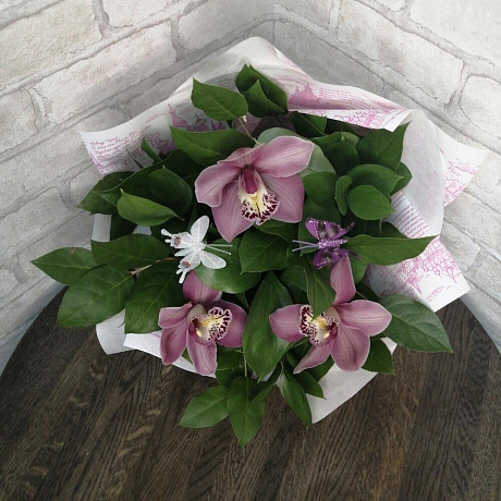 Букет цветов Летние орхидеи - Фото 6