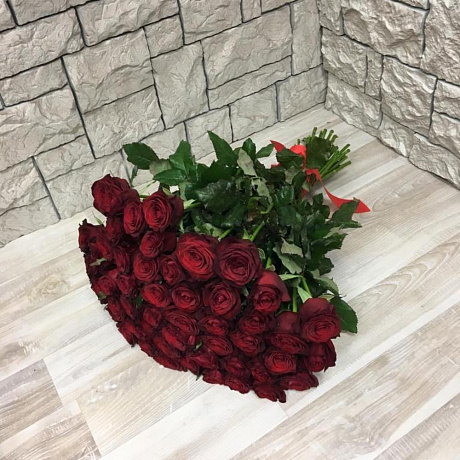 Букет с красными розами №160 - Фото 2