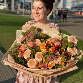 Букет нюдовая осень