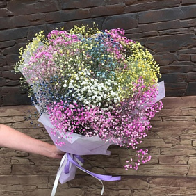 Букет цветов "Радужный Помпон"