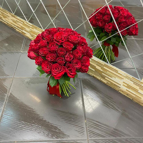 Букет из 51 кенийских роз - Фото 2