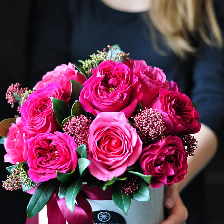 Шляпная коробка с розами Дэвида Остина - Фото 5