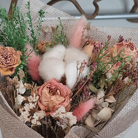 Букет цветов Нежный крем - Фото 3