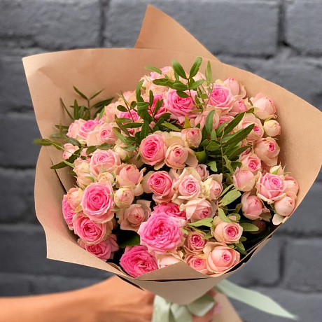 Розовая кустовая роза - Фото 2