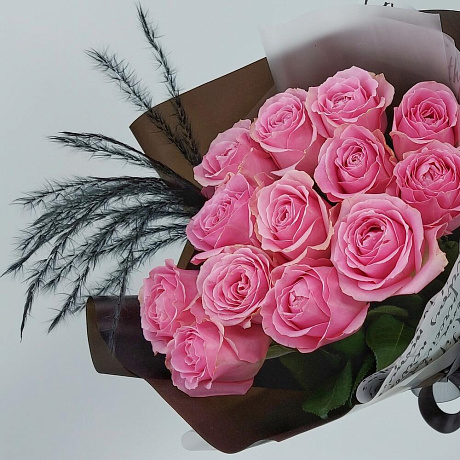 Букет Чертова дюжина розовых роз - Фото 5