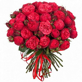 Букет из 29 пионовидных роз Ред Пиано
