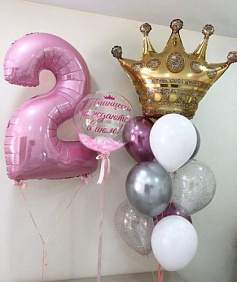 Композиция из шаров "Корона с Баблс"
