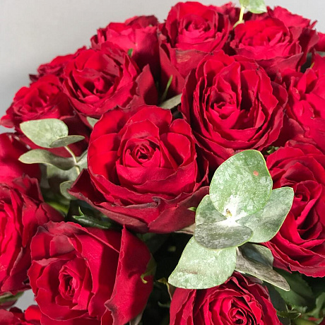 39 кенийских роз в шляпной коробке - Фото 4