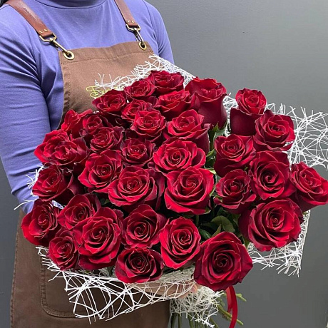 Букет из 35 красных роз №170 - Фото 3