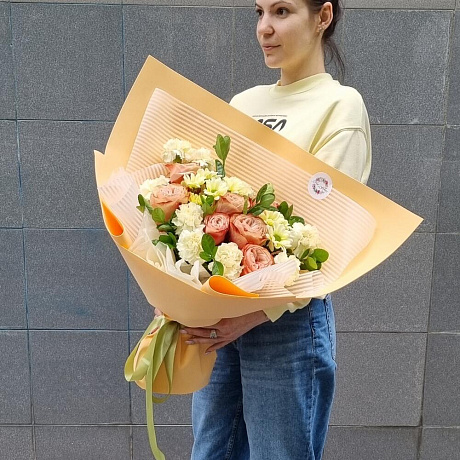 Букет цветов Крем Брюле №164 - Фото 3