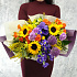 Шикарный букет с подсолнухами, анемонами и розами  Уральские самоцветы - Фото 5