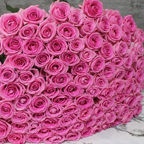 101 Розовая Роза в сетке - Фото 4