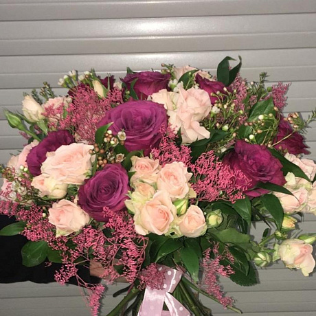 Букет цветов Вишнево-розовый - Фото 2