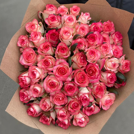51 розовая роза в крафте - ПРЕМИУМ - Фото 4