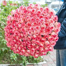 Букет из 151 розовой розы джумелия 70см