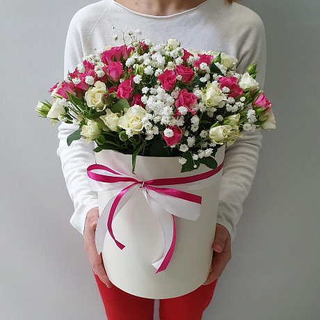 Коробка кустовых роз Нежная - Фото 3