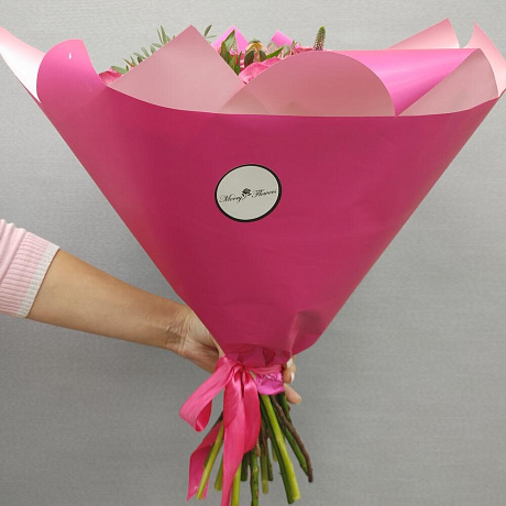 Букет цветов Леди в розовом №160 - Фото 5