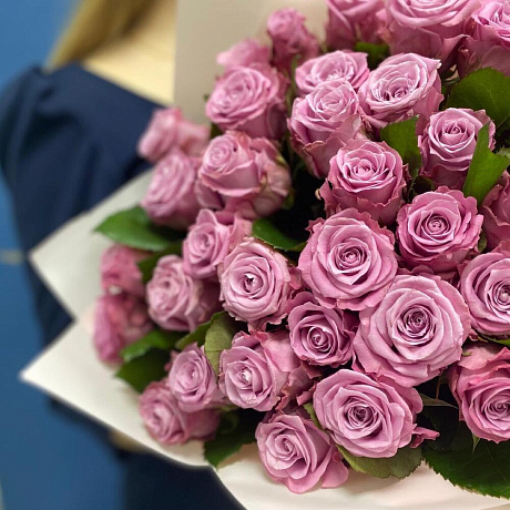 Букет из 41 лиловых роз - Фото 2