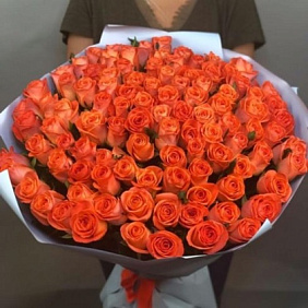 101 оранжевая роза №160