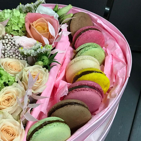 Коробка цветов сердце Карамель - Фото 2