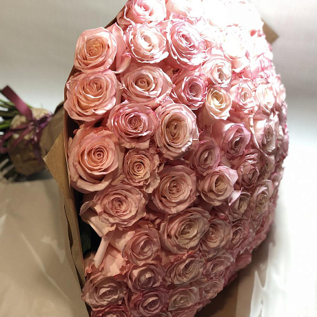 101 нежно-розовая роза - Фото 3