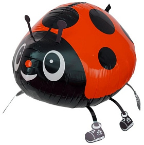 Ходячая фигура шар "Божья коровка"красная, 53 см.