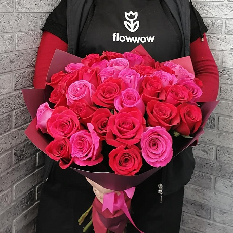 Букет из роз 21 VIP №163 - Фото 2