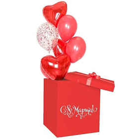 Коробка с шарами Сюрприз "Вау,8 марта!"