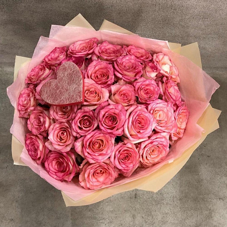Букет «Любовь» из 25 роз 60 см - Фото 3