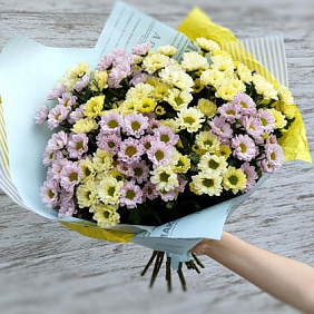 Букет из 15 кустовых хризантем №167