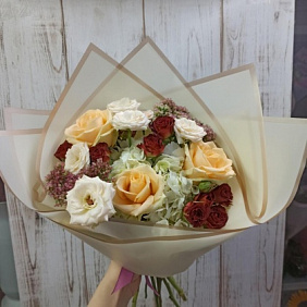 Букет цветов "Кофе с молоком" №161
