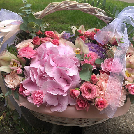 Букет цветов Розовая корзина - Фото 2