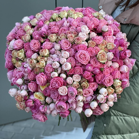 Букет Восхищение из 101 кустовой розы - Фото 3