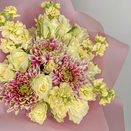 Букет цветов Ванильный пудинг - Фото 2