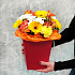Счастливая коробка с герберами, гвоздиками и хризантемами - Фото 1