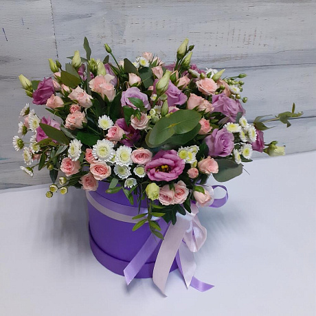 Букет цветов Фиолетовая пудра - Фото 2