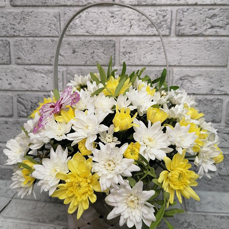 Букет цветов Ромашковое лукошко №160 - Фото 4