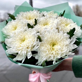 Букет из белых хризантем №161