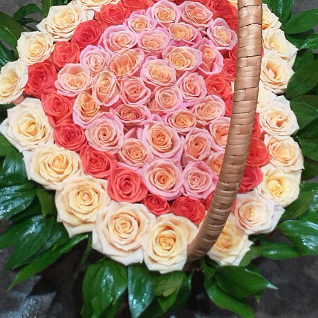 Корзина из 81 роза - Фото 4