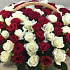 Корзина из 101 красно-белой розы - Фото 3