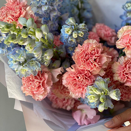 Трио Дельфиниум, Диантус и Латирус - Фото 3