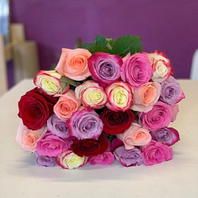 Монобукет 31 Роза микс 60см