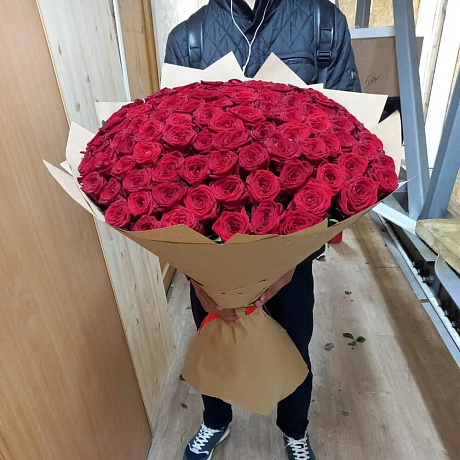Красная роза 80см - Фото 4