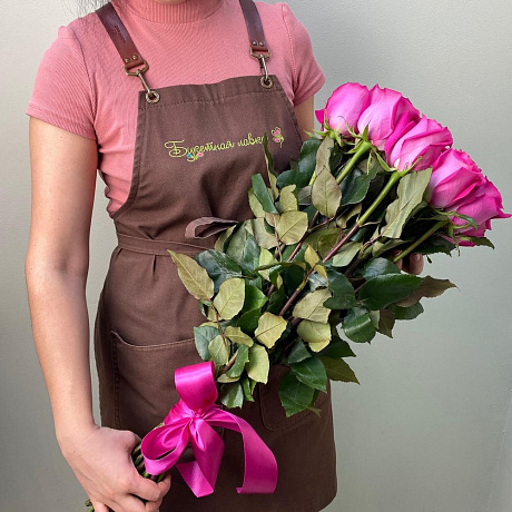 25 розовых роз 60см - Фото 2