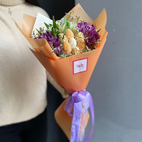 Букет цветов Солнечный апельсин - Фото 3