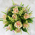 Композиция из зелено-розовой розы 15 шт солидаго в корзине - Фото 5