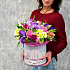 Яркая коробка с розами и орхидеей ванда №160 - Фото 5