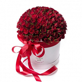 101 красная роза в коробке (Кения)