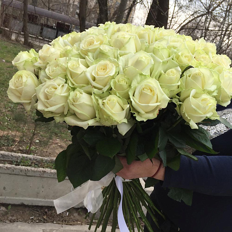 Букет из белых роз №160 - Фото 3