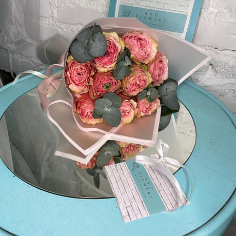 Букет из 9 пионовидных роз №160 - Фото 2